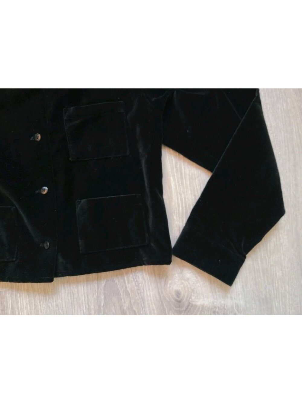 VTG Ruff Hewn Women Petite S Cropped Jacket Top Black Velvet Velour Western - Picture 4 of 5